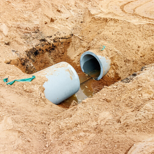 sewer line in the ground