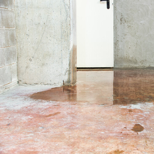 water on a concrete foundation
