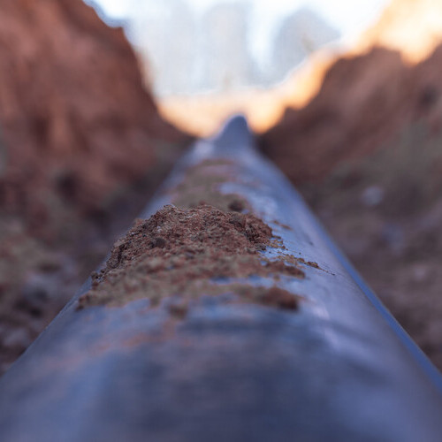 closeup of a water pipe