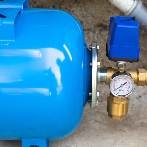 closeup of a water pressure booster