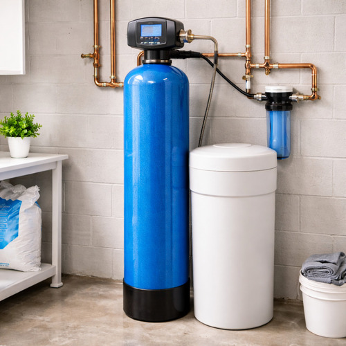 water softener in utility room